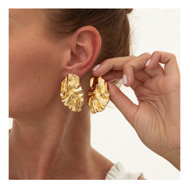 Kolczyki wiszące, efektowne złote blaszki K1721