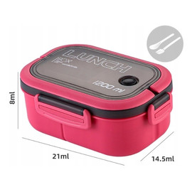 Lunch Box Śniadaniówka Ze Sztućcami Fuksja PJM44F