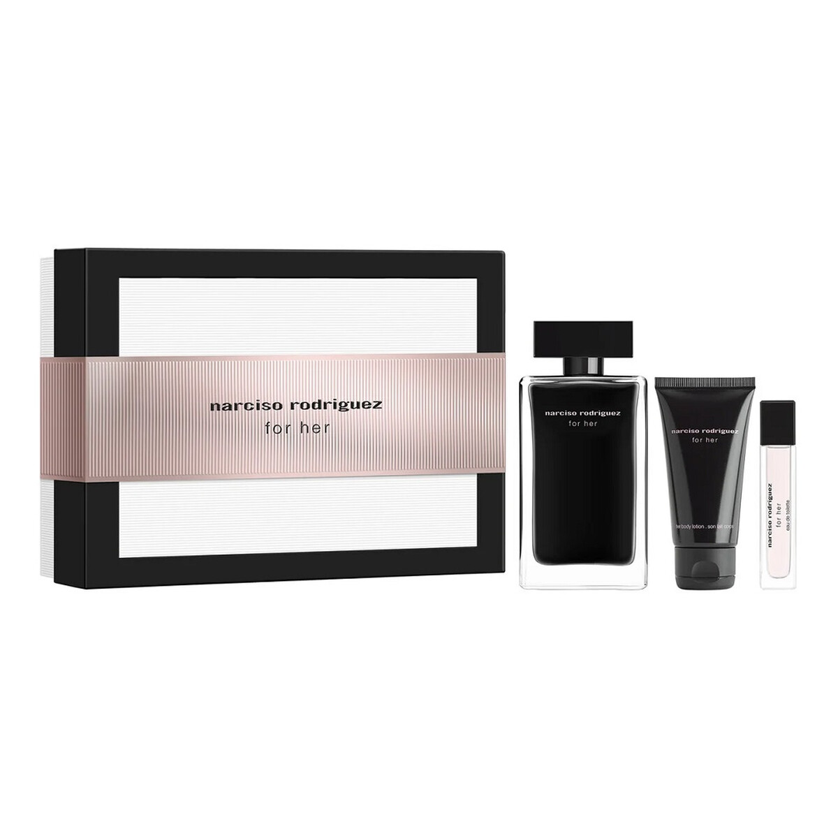 Narciso Rodriguez For Her Zestaw woda toaletowa spray 50ml + woda toaletowa spray 7.5ml + balsam do ciała 50ml