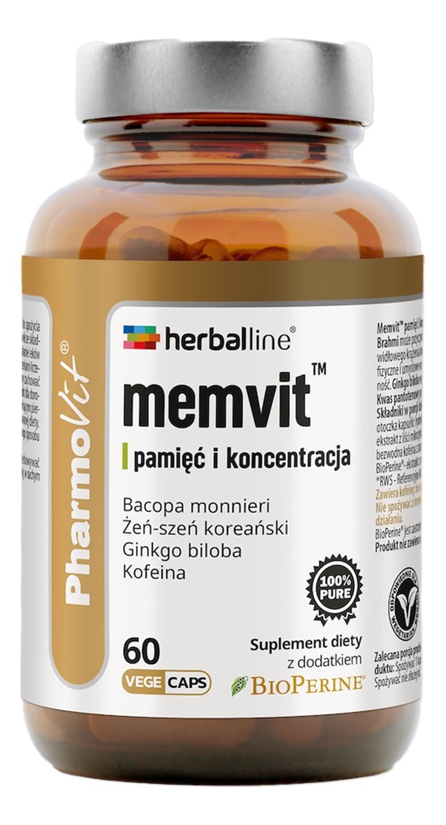 Memvit™ Pamięć I Koncentracja suplement diety 60 kapsułek