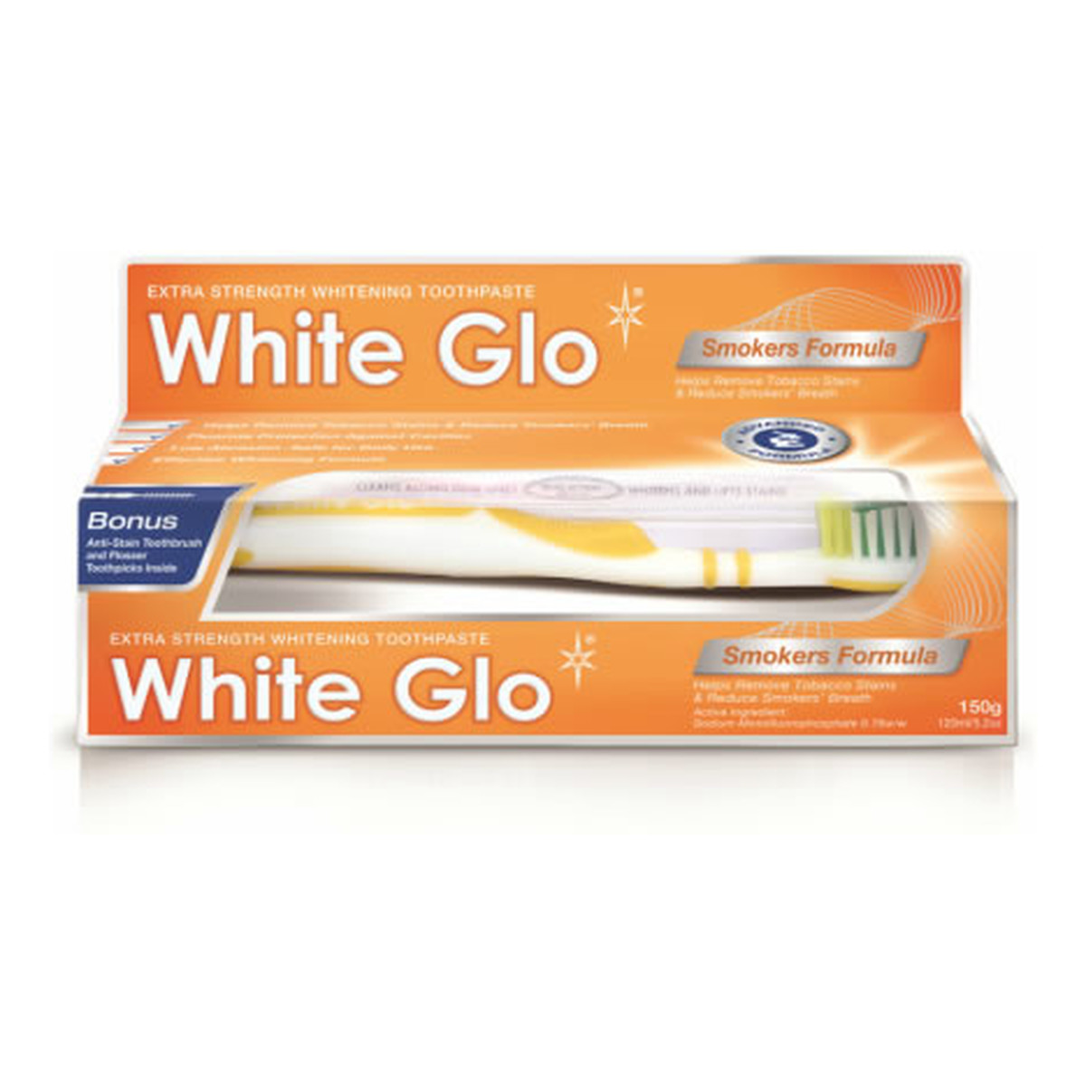 White Glo Smoker formula whitening wybielająca pasta do zębów dla palaczy 100ml + szczoteczka