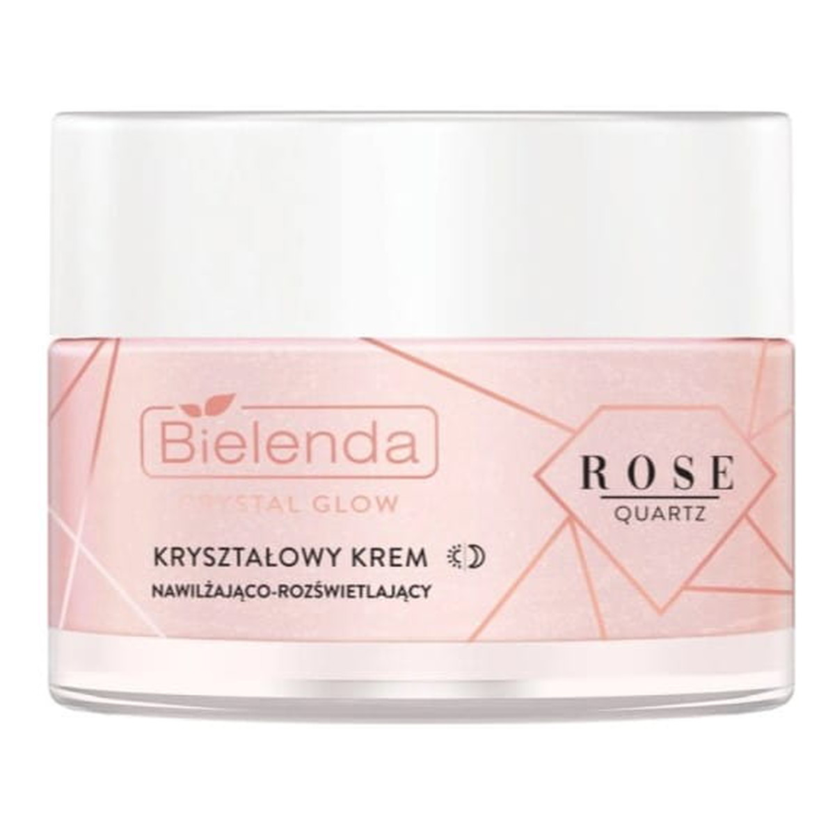 Bielenda Crystal Glow Rose Quartz Kryształowy Krem nawilżająco - rozświetlający na dzień i noc 50ml
