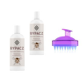 Rypacz - szampon chelatujący proteinowo-humektantowy 2x250ml + OnlyBio masażer do skóry głowy