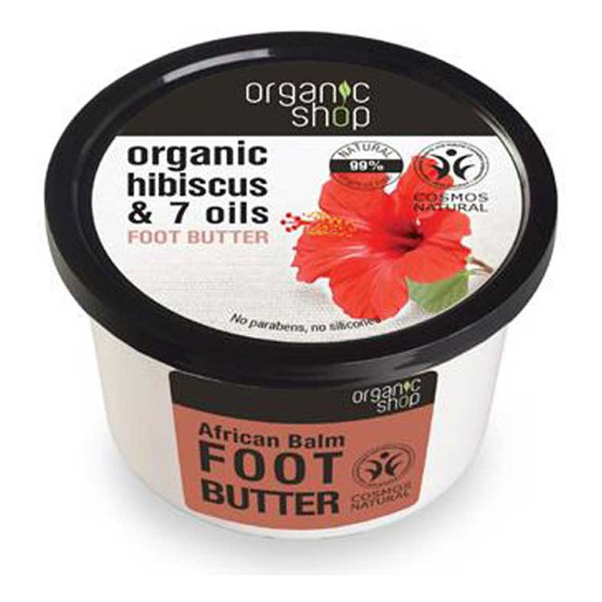 Organic Shop masło do stóp organiczny hibiskus & 7 olejów 250ml
