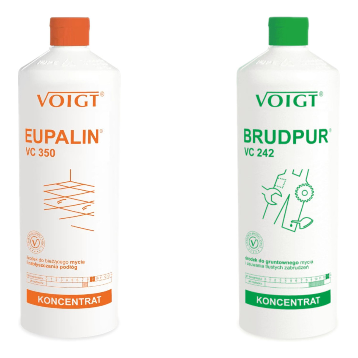 Voigt Brudpur Środek Do Gruntownego Mycia I Usuwania Tłustych Zabrudzeń VC242 + Eupalin Środek Do Bieżącego Mycia I Nabłyszczania Podłóg VC350 2x1L