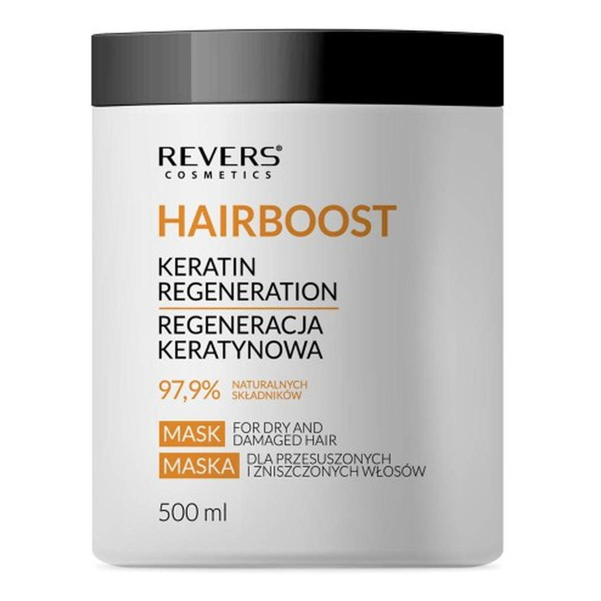 Revers Hairboost Maska dla przesuszonych i zniszczonych włosów - Regeneracja keratynowa 500ml