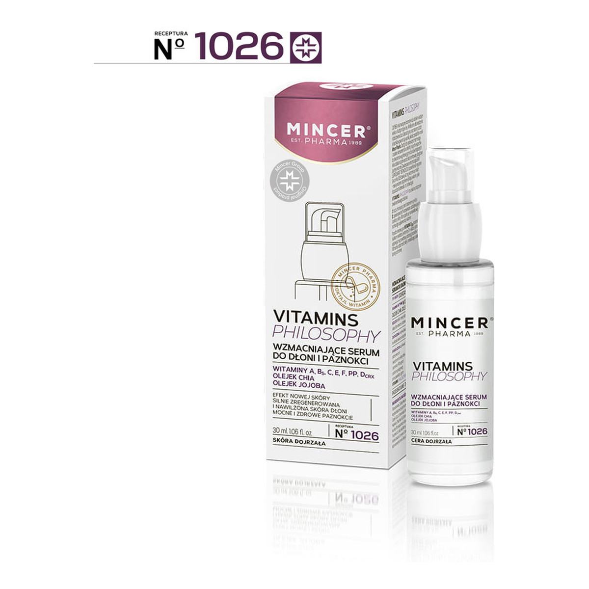 Mincer Pharma Vitamins Philosophy Serum wzmacniające do dłoni i paznokci No 1026 30ml
