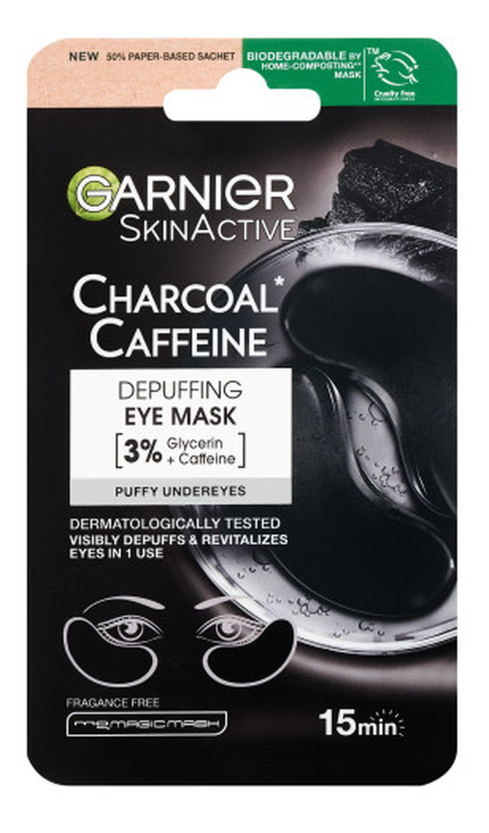 Charcoal + caffeine płatki pod oczy redukujące opuchliznę 5g