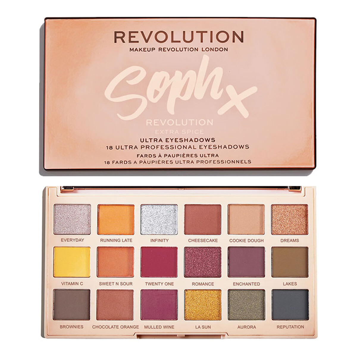 Makeup Revolution Soph X Paleta 18 cieni do powiek Extra Spice
