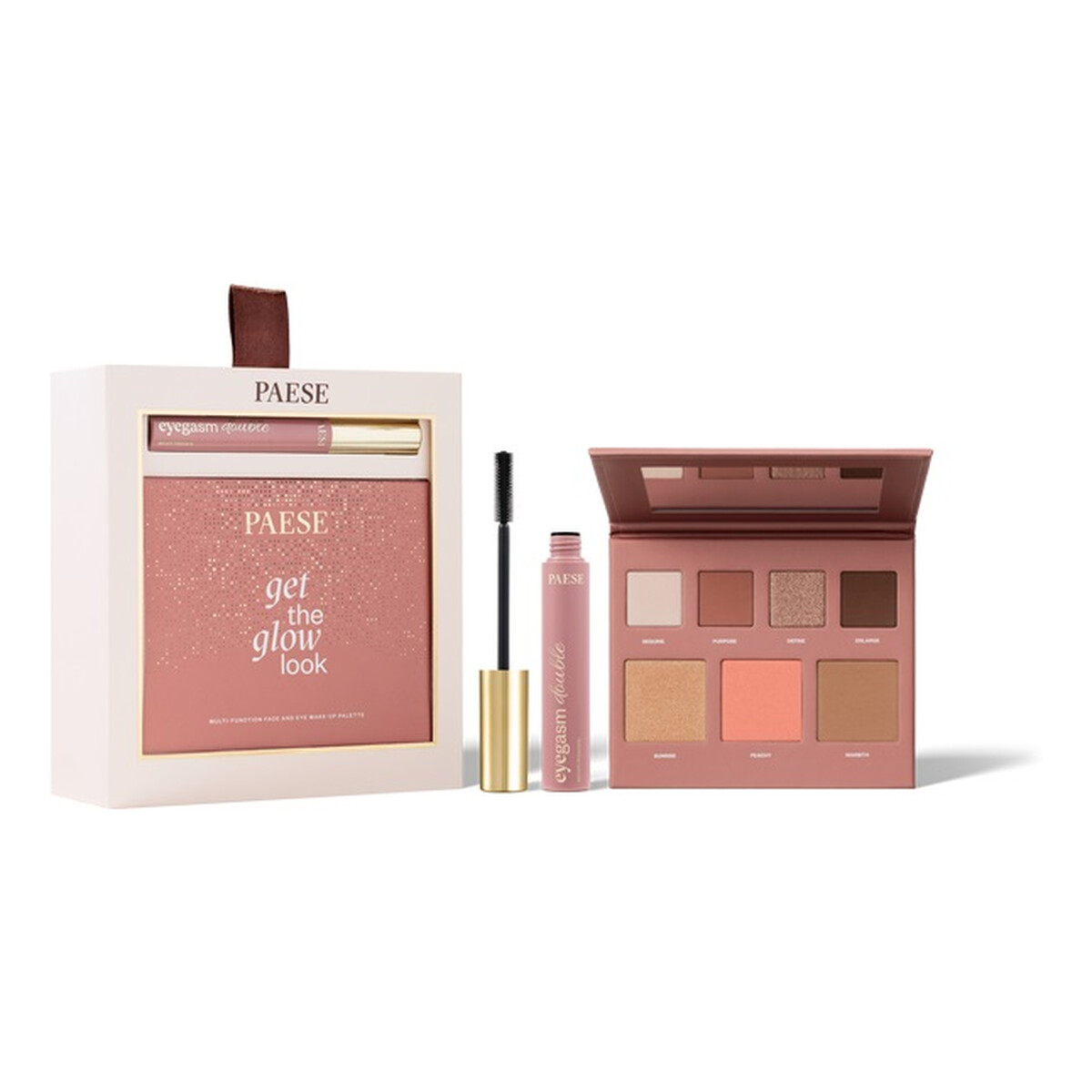 Paese Double Glow Look Zestaw wielozadaniowa paleta do makijażu 16g + tusz do rzęs 9ml