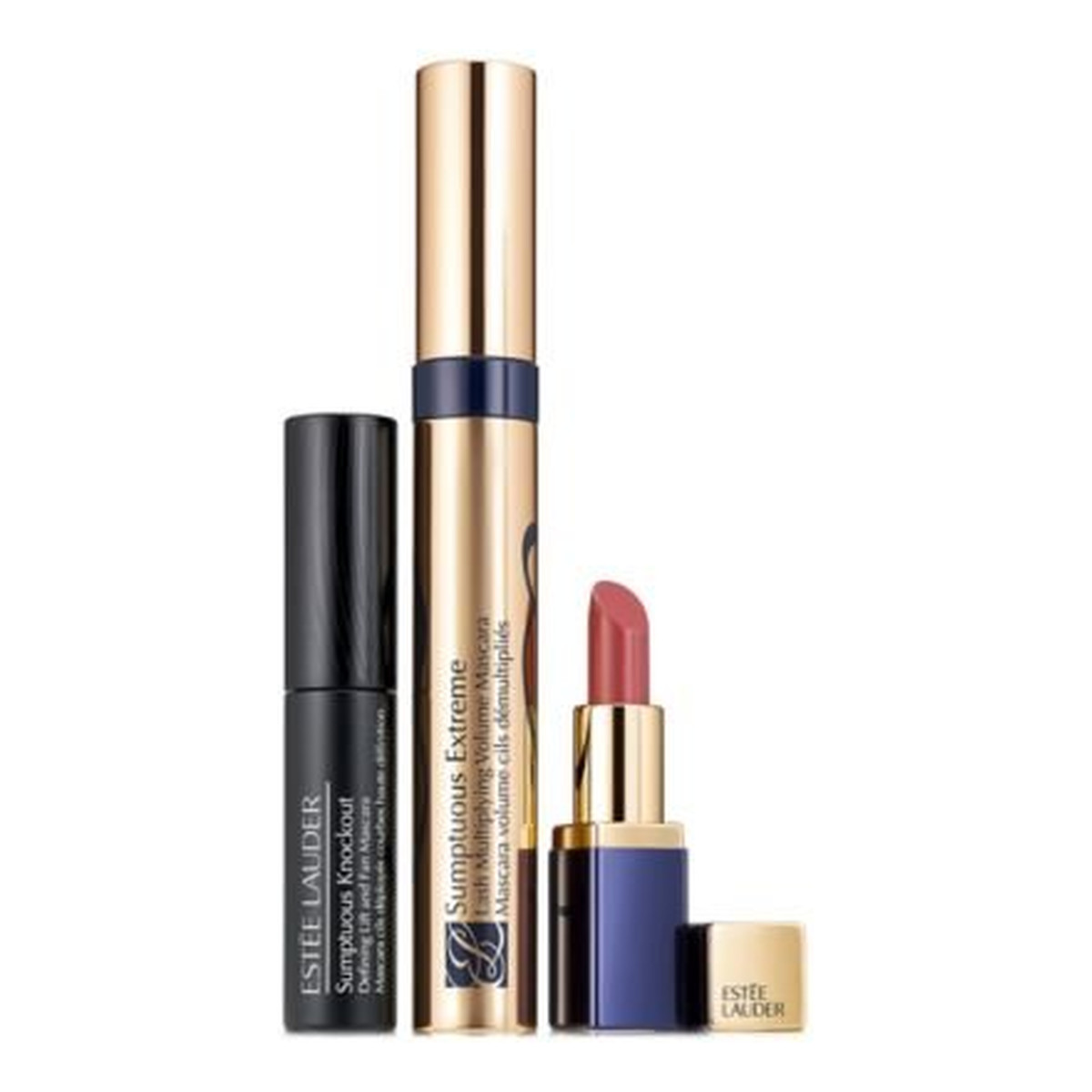 Estee Lauder Volume Extreme For Lashes With Outrageous Volume Sumptuous Extreme Mascara 8ml + Sumptuous Knockout 01 Black 2,8ml + Pure Color Envy Lipstick 340 Envious Zestaw do makijażu