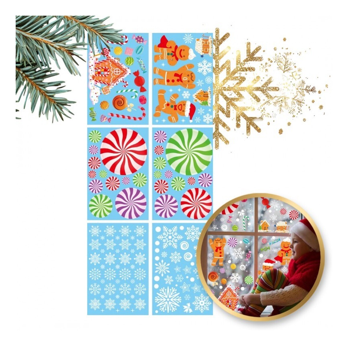 Naklejki świąteczne na okno Boże Narodzenie