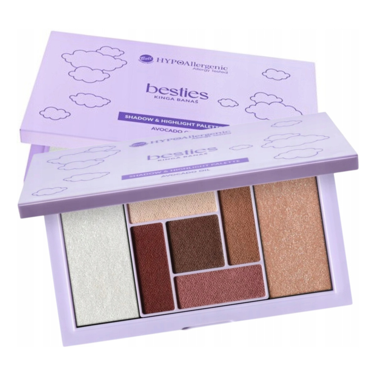 Bell HYPOAllergenic x Besties Zestaw hypoalergicznych cieni do powiek i rozświetlaczy to twarzy 15.5g