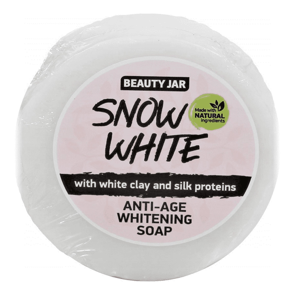 Beauty Jar SNOW WHITE Mydło wybielające anty-age z białą glinką i proteinami jedwabiu 80g