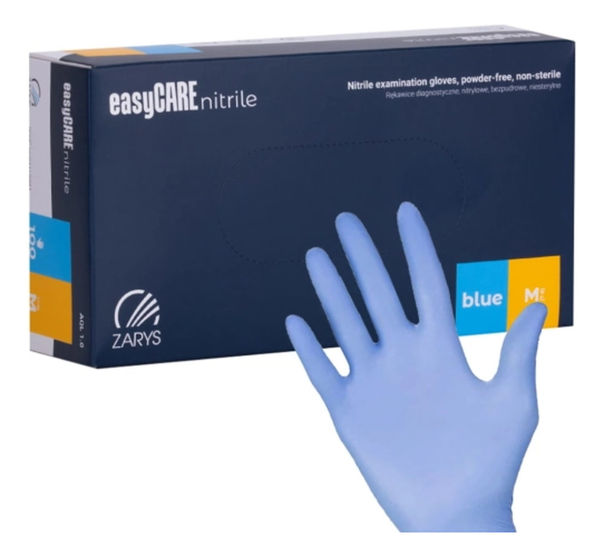 Rękawice diagnostyczne Nitrylowe bezpudrowe niesterylne niebieskie M 100szt.