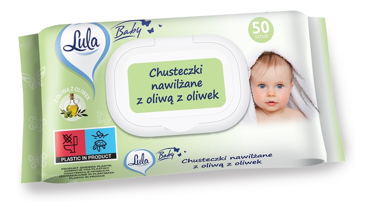 Chusteczki nawilżane dla niemowląt i dzieci-z oliwą z oliwek 1op.-50szt