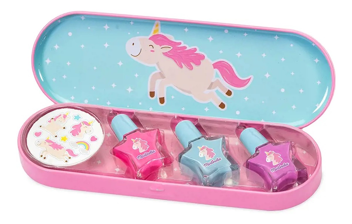 Unicorn Sweet Dreams Nail Set Zestaw lakier do paznokci 3szt. + naklejki