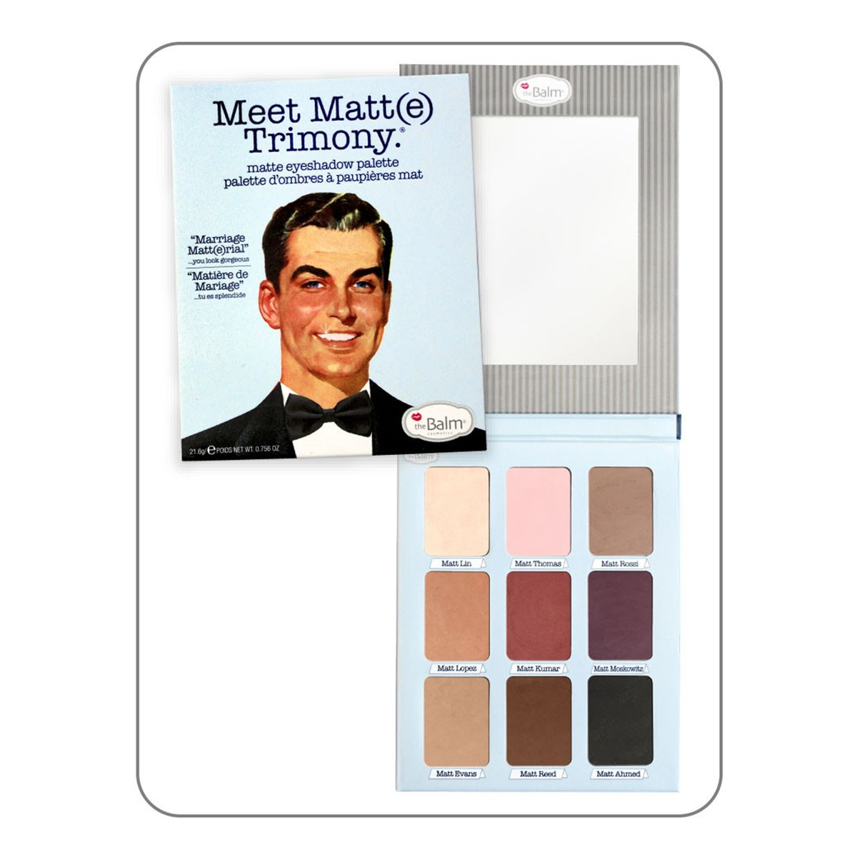 the Balm Palette Meet Matt(e) Trimony Paleta 9 Matowych Cieni Do Powiek 255g