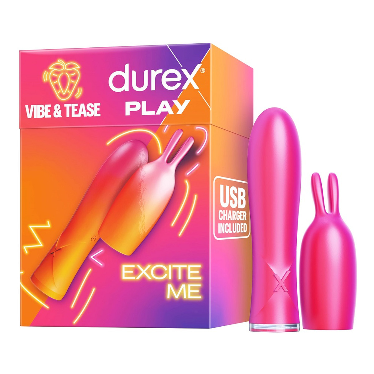 Durex Play vibe tease 2in1 wibrator ze stymulującą końcówką