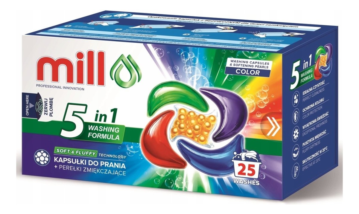 Kapsułki 5k do prania + perełki zmiękczające 25szt