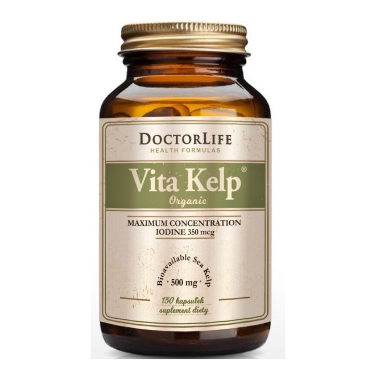 Doctor Life Vita Kelp Organic 500mg organiczny jod suplement diety 150 kapsułek