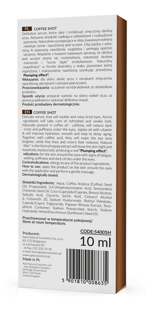 Home Terapis Biorewitalizujące serum pod oczy z kwasem kawowym i olejem nasion kawy