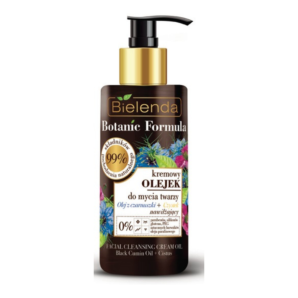Bielenda BOTANIC FORMULA Kremowy olejek do mycia twarzy nawilżający z Olejem z Czarnuszki i Czystkiem 140ml