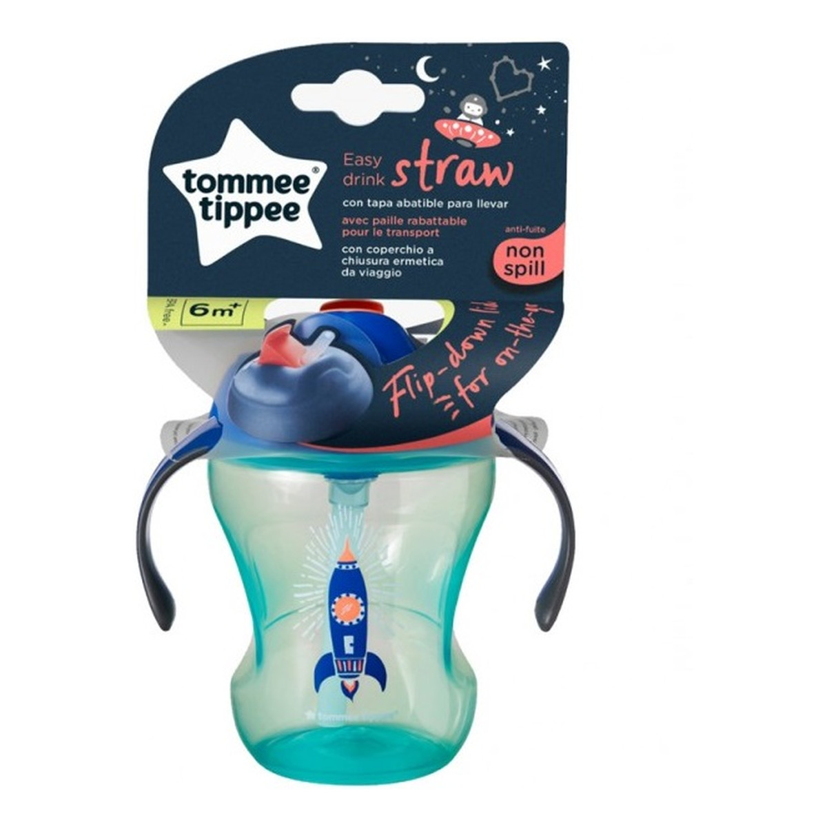 Tommee Tippee Straw cup kubek niekapek ze słomką 6m+ boy 230ml