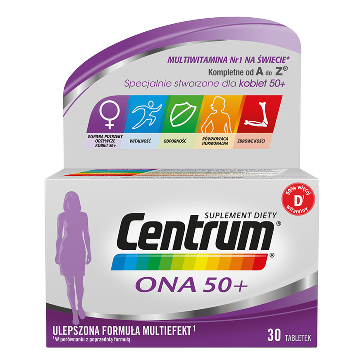 Centrum Ona 50+ witaminy i minerały dla kobiet po 50. roku życia suplement diety 30 tabletek