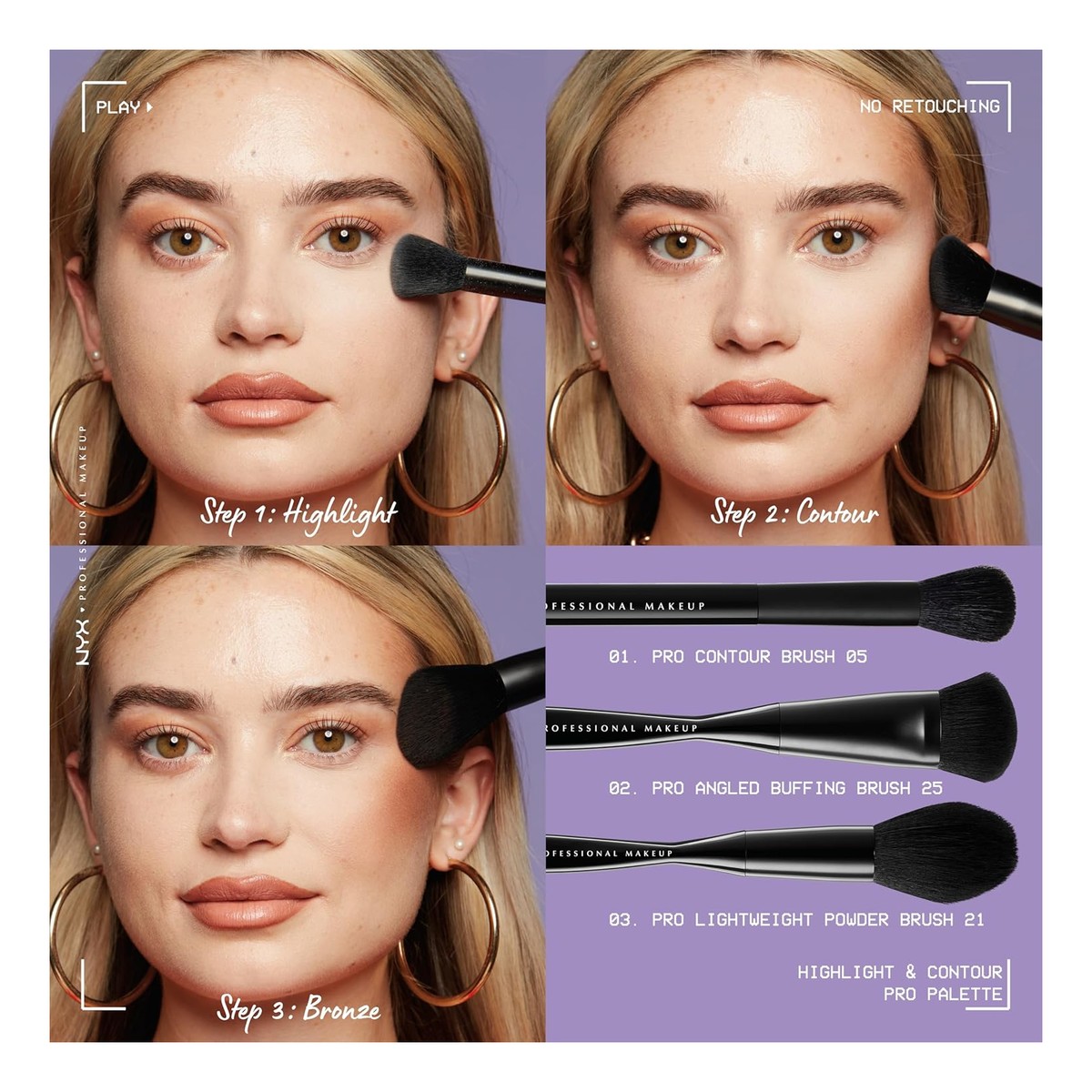 NYX Professional MakeUp Highlight & Contour Paleta do konturowania 21.6g