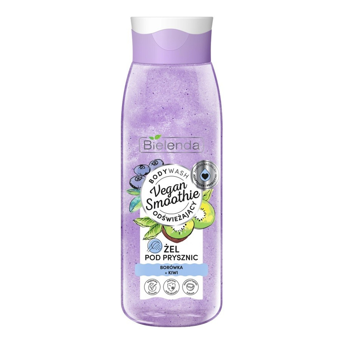Bielenda Vegan Smoothie Żel pod prysznic odświeżający Borówka i Kiwi 400g