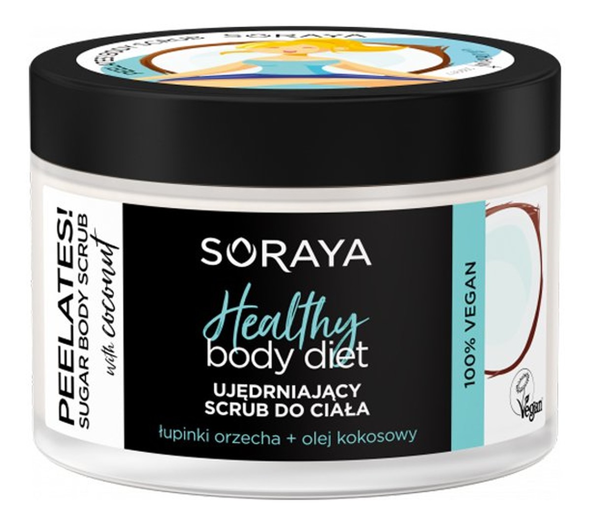 Body Diet Ujędrniający Scrub do ciała z łupinkami orzech i olejem Kokosowym