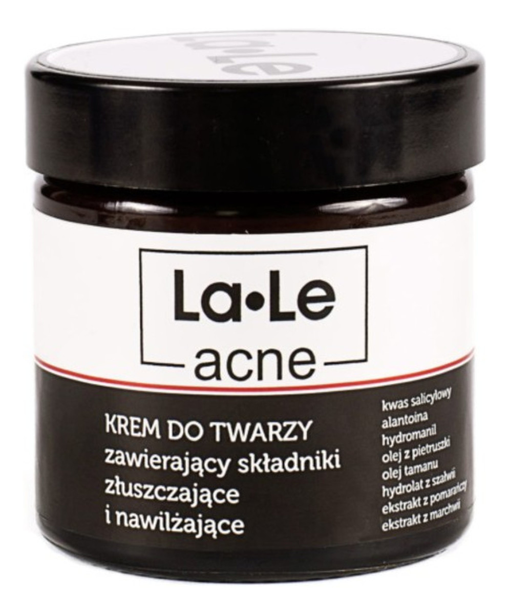 Krem do twarzy zawierający składniki złuszczające i nawilżające