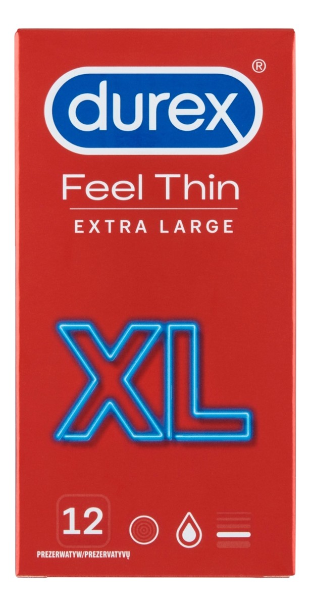 Feel thin extra large xl prezerwatywy lateksowe 12szt