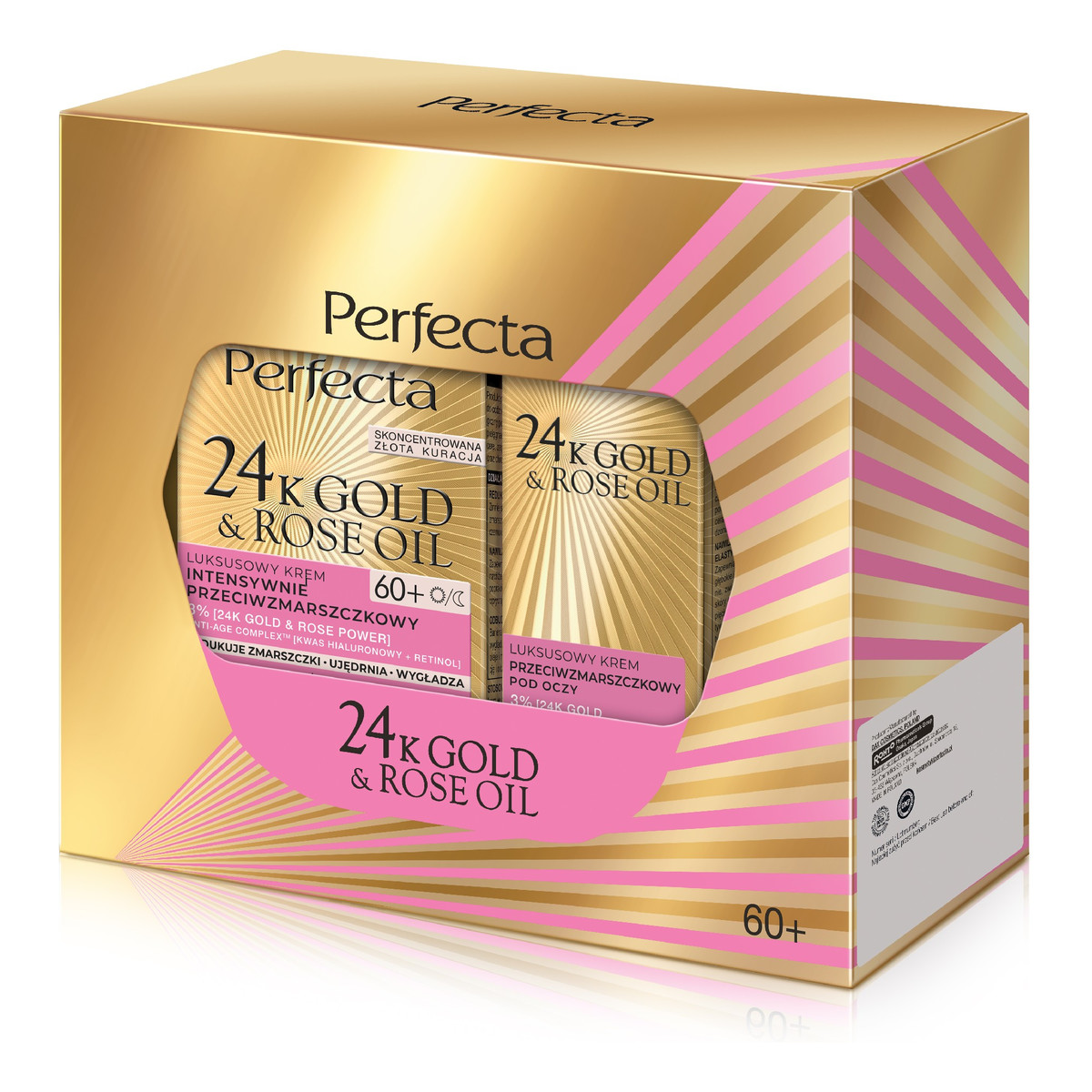 Dax PERFECTA 24K Gold & Rose Oil Zestaw prezentowy (krem na dzień i noc 60+ & krem pod oczy)