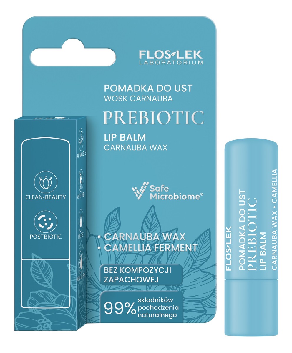 Prebiotyczna pomadka do ust wosk carnauba