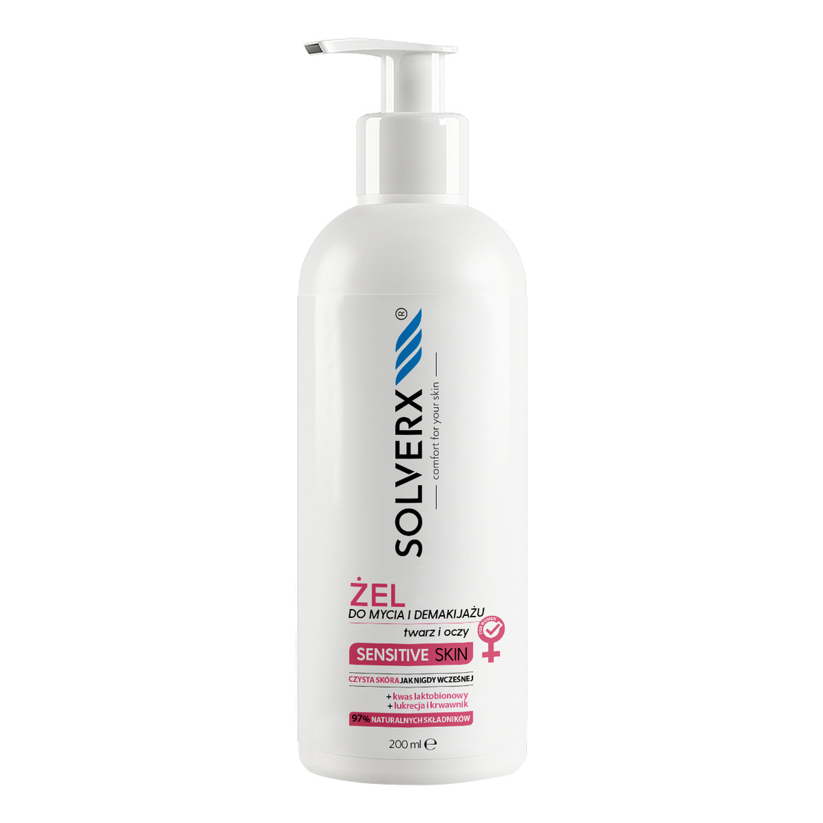 Solverx Sensitive Skin Żel do mycia i demakijażu twarzy i oczu do cery wrażliwej 200ml