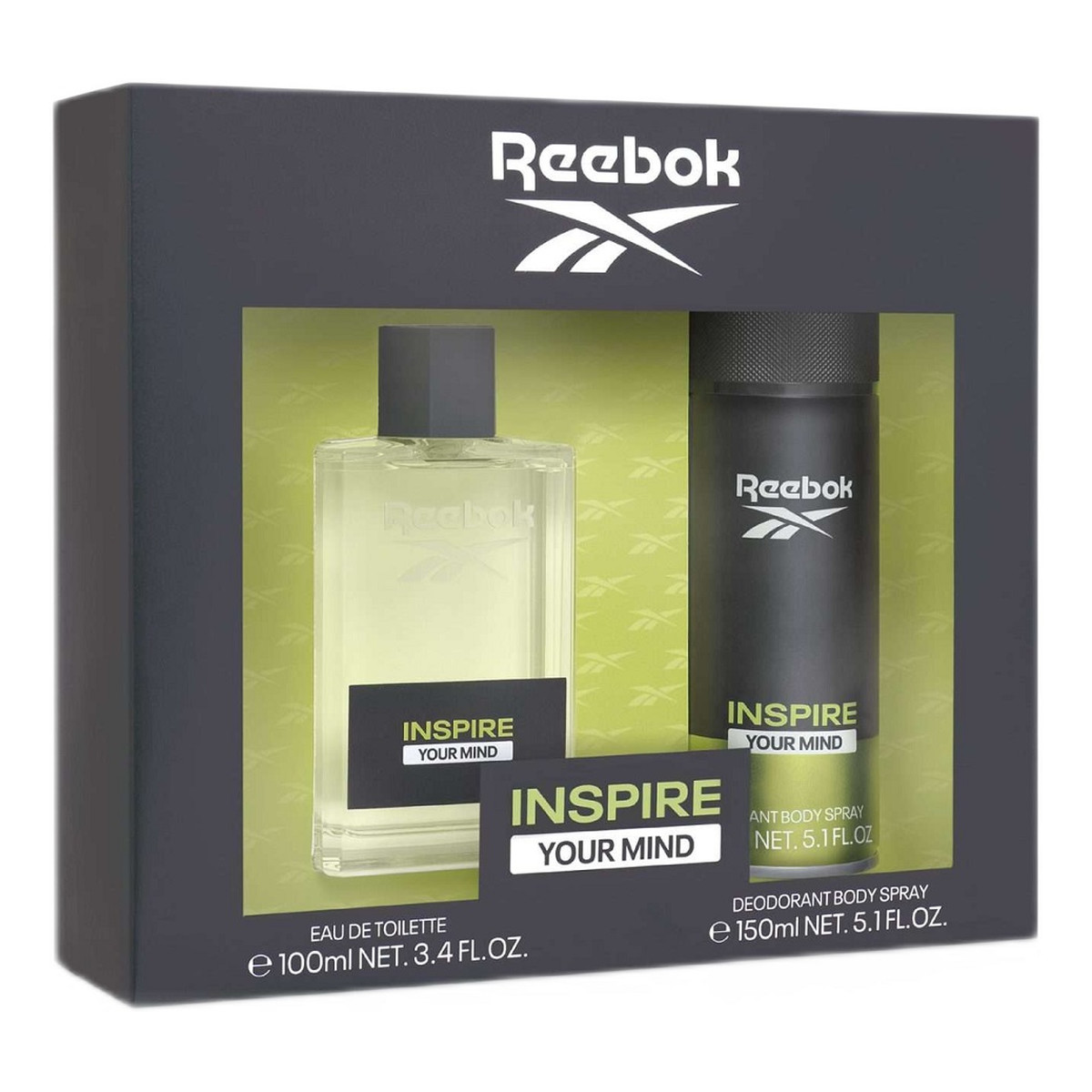 Reebok Inspire Your Mind Men Zestaw woda toaletowa spray 100ml + dezodorant spray 150ml