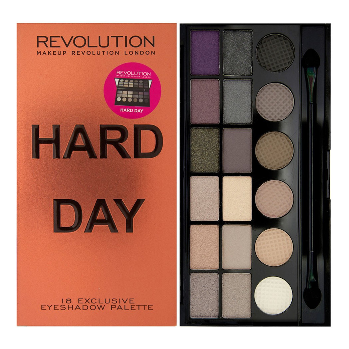 Makeup Revolution Salvation Palette 18 Shade Hard Day Paleta 18 Cieni Do Powiek 13g
