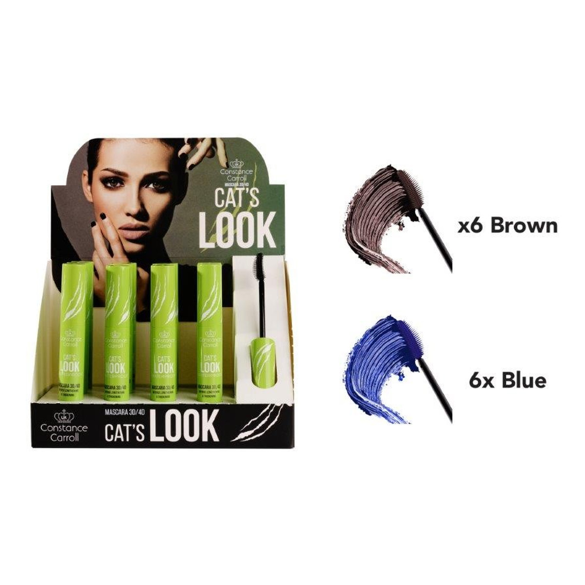 Constance Carroll Zestaw-mascara 12 x cat`s (6xblue + 6xbrown)