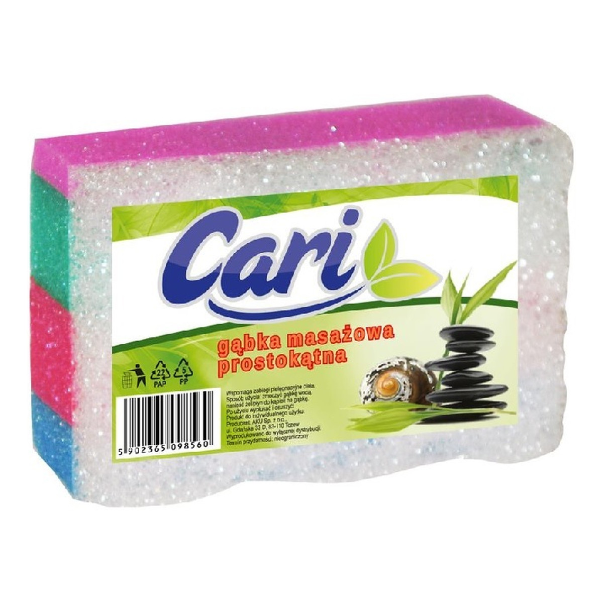 Cari Gąbka kąpielowa masażowa prostokątna