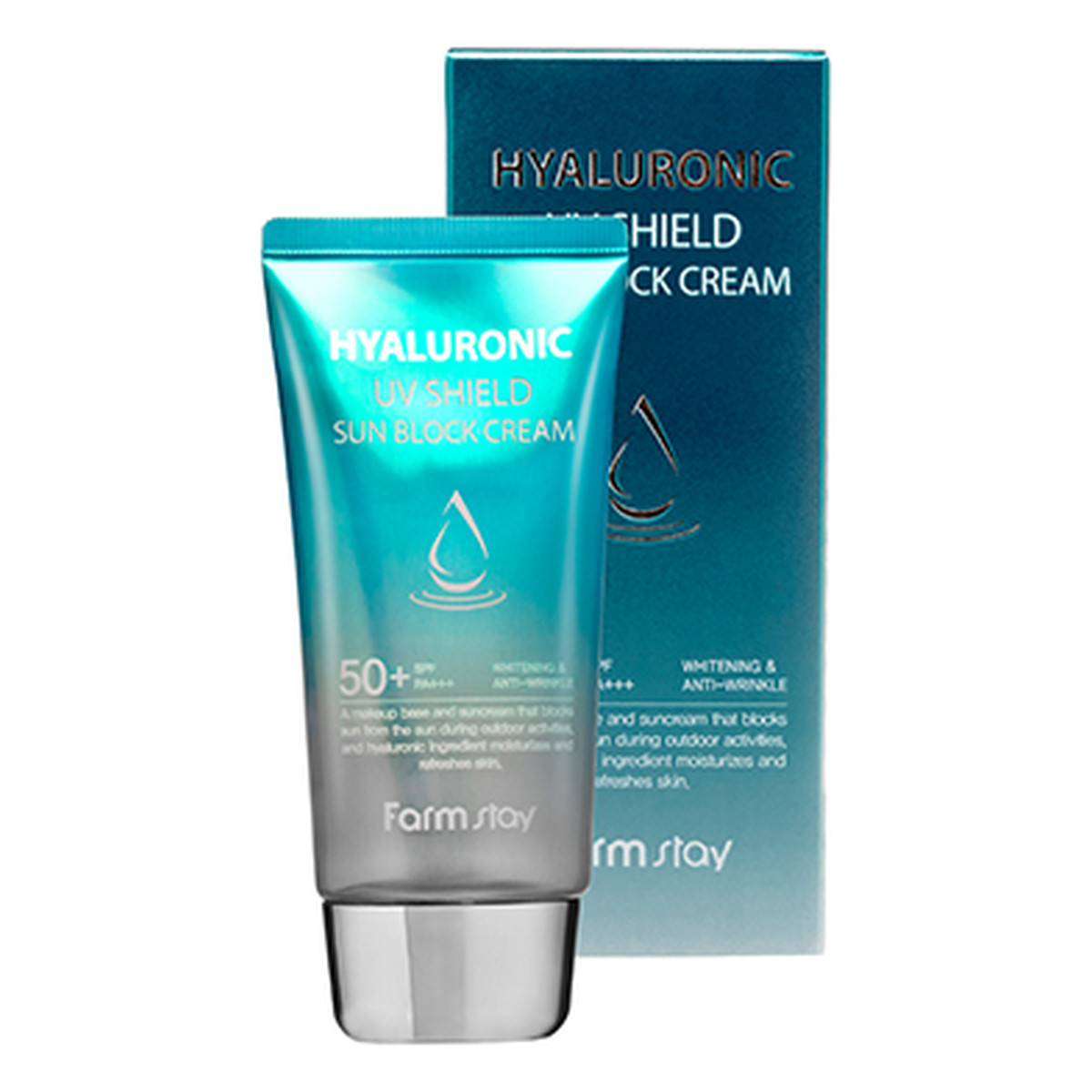 Farmstay Hyaluronic UV Shield Sun Block Cream SPF50+ kremowy bloker przeciwsłoneczny z kwasem hialuronowym 70g