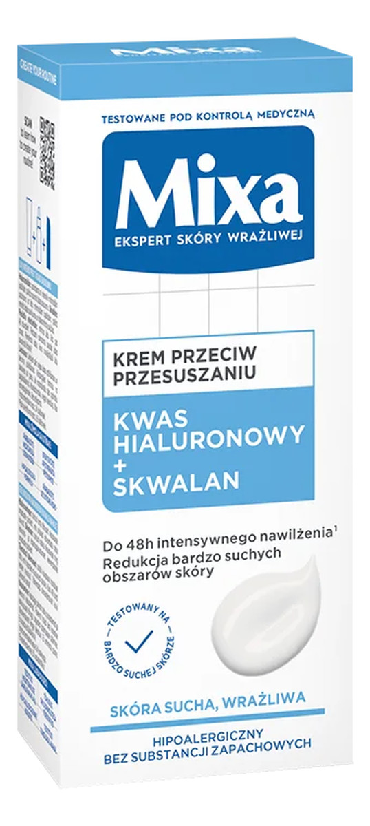 Krem nawilżający do twarzy przeciw przesuszeniom Kwas hialuronowy + Skwalan