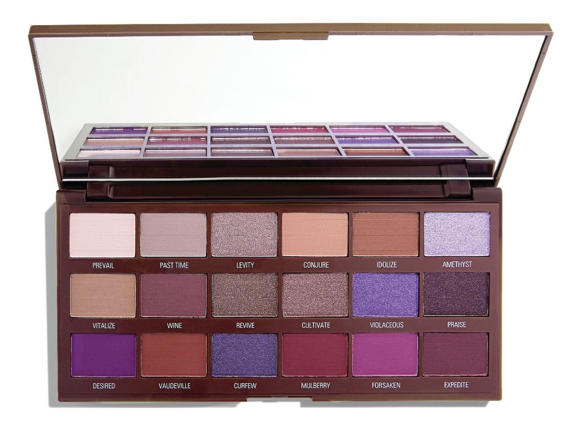 I heart revolution chocolate eyeshadow palette paleta cieni do powiek violet