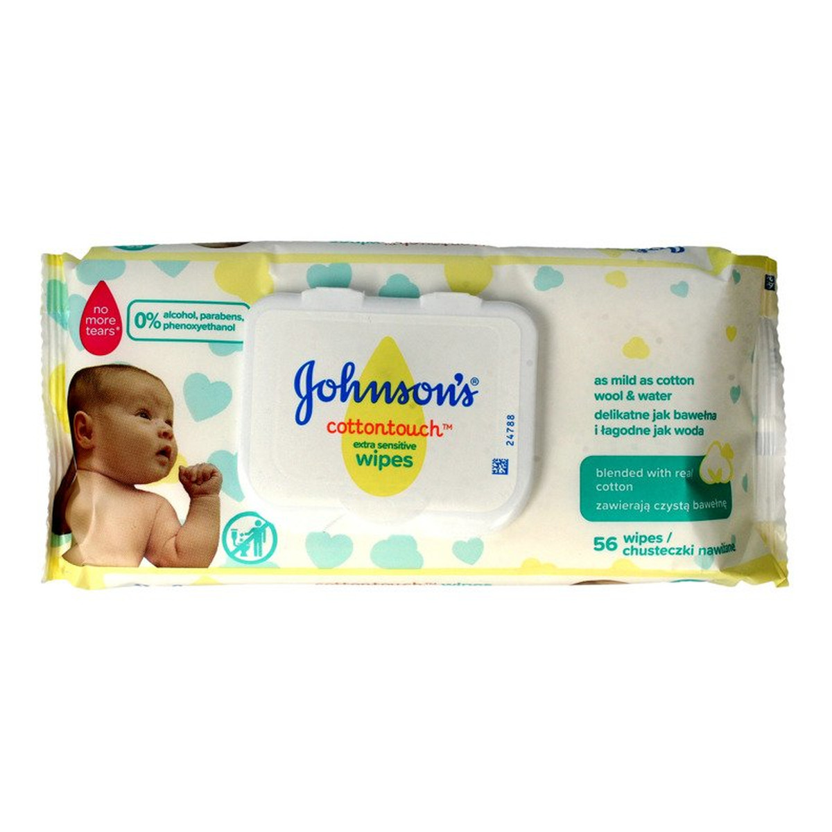 Johnson & Johnson Baby Cotton Touch Chusteczki nawilżane dla dzieci 56szt