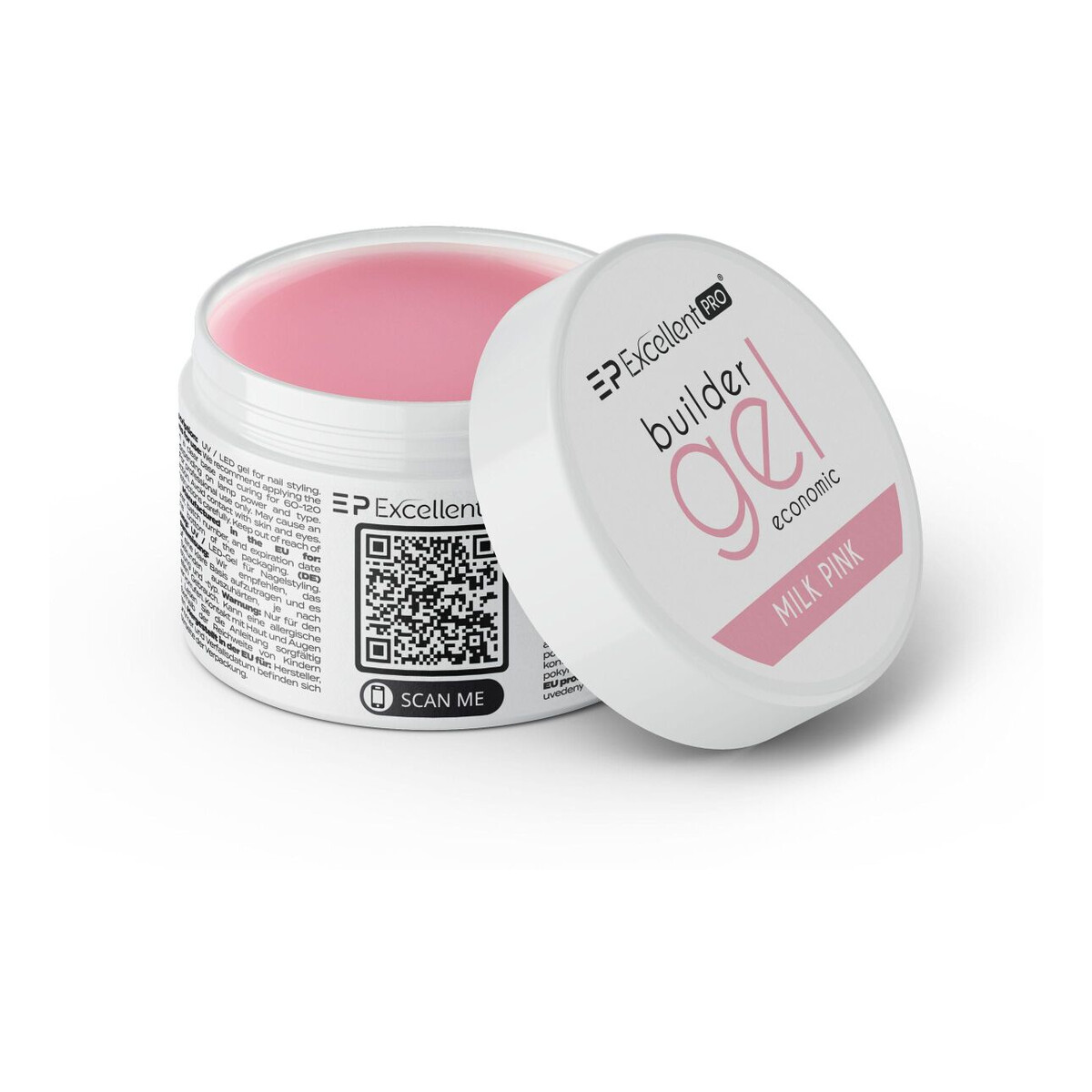 Excellent PRO Builder Gel Economic Żel budujący milk pink 15g