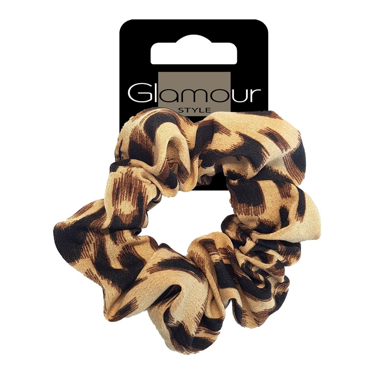 Glamour Zawijka scrunchie gumka do włosów Panterka