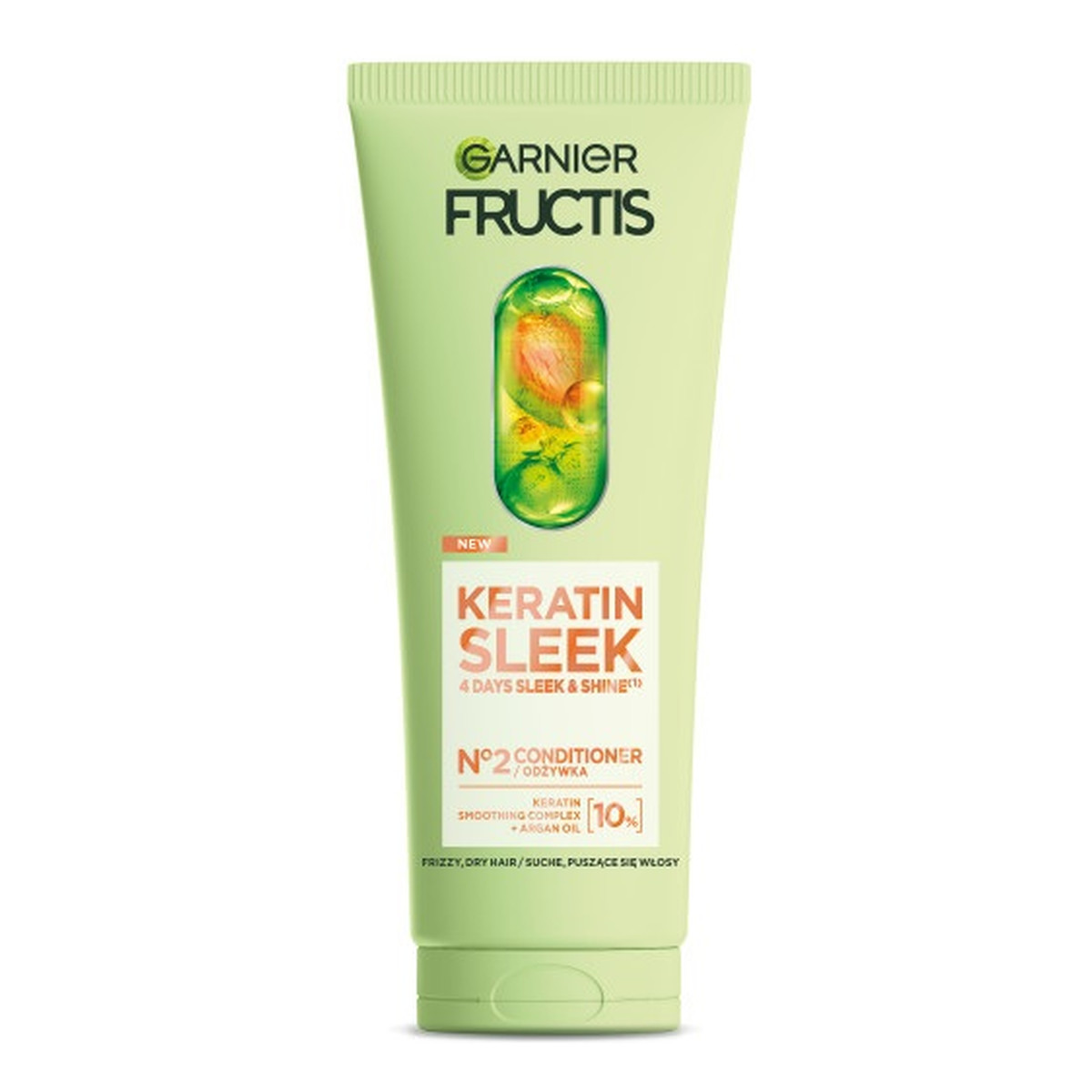 Garnier Fructis Keratin Sleek odżywka do włosów suchych i puszących się 200ml