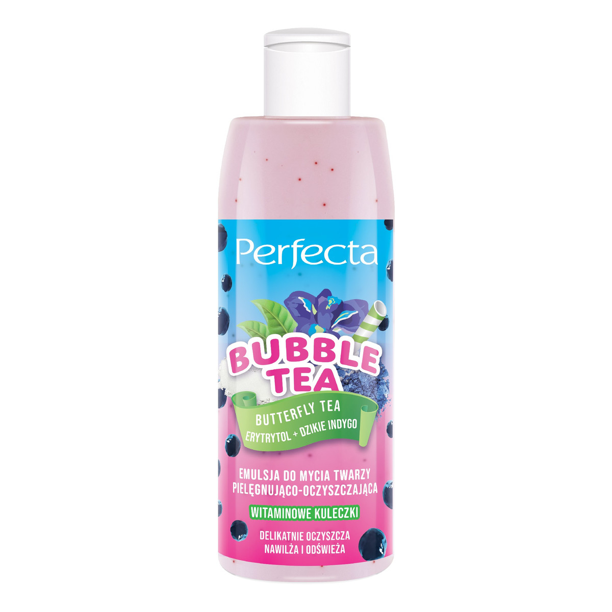 Dax PERFECTA Bubble Tea Emulsja do mycia twarzy pielęgnująco-oczyszczająca butterfly tea, erytrytol + dzikie indygo 300 ml