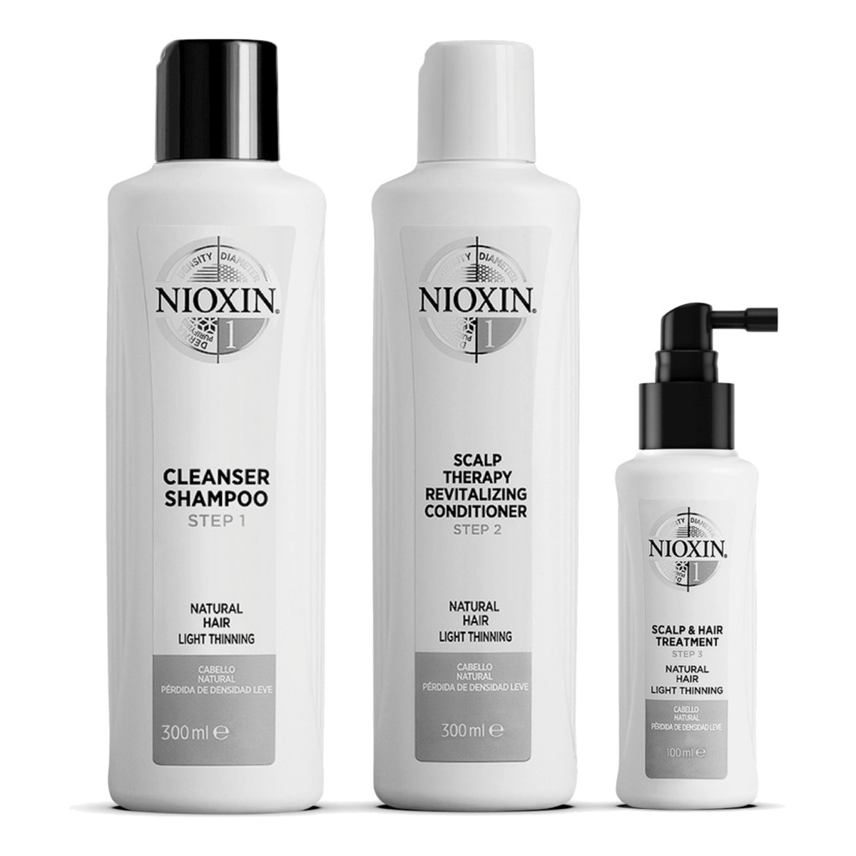 Nioxin System 1 Zestaw szampon do włosów 300ml + odżywka do włosów 300ml + kuracja 100ml